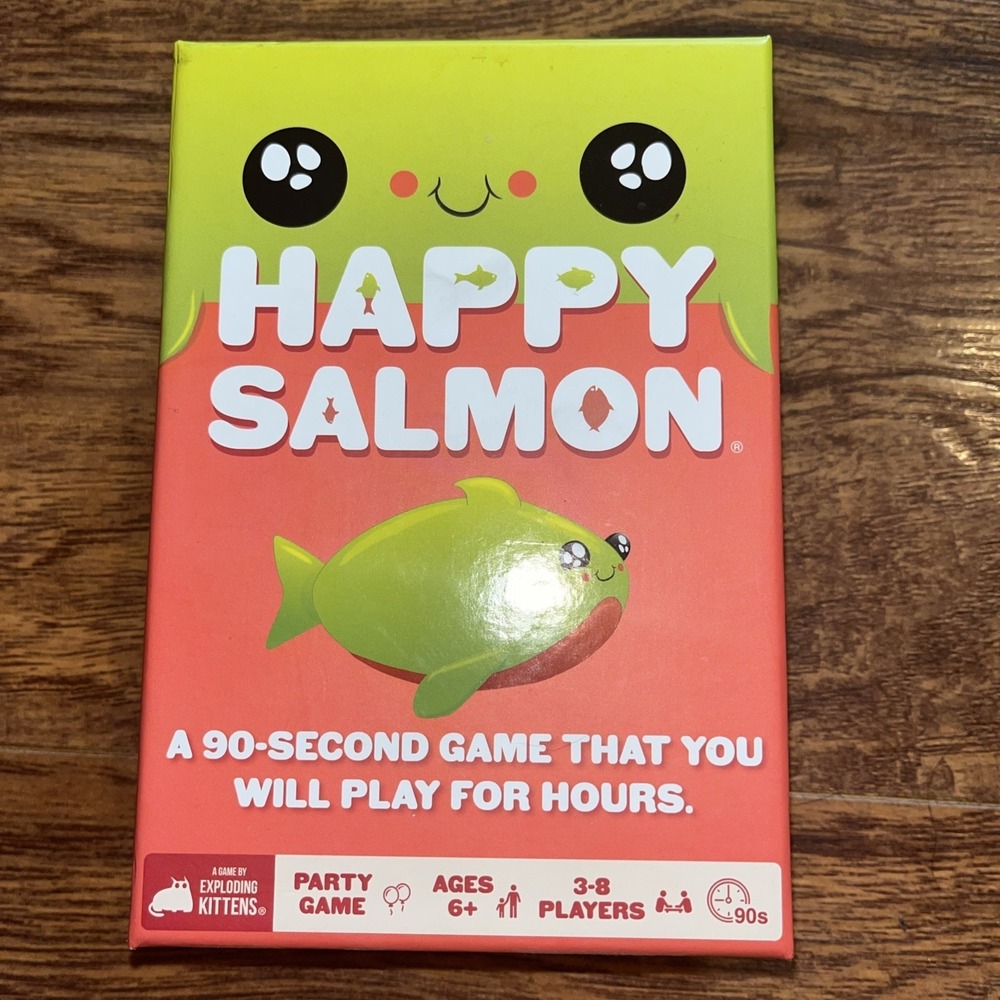 Happy Salmon 90 Second Card Game You'll Play for Hours EUC